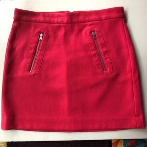 Gap Raspberry miniskirt w/silver zipper detailing
